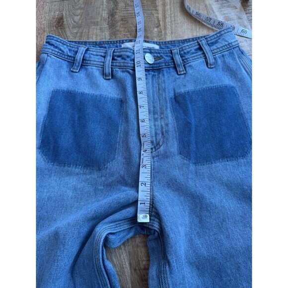 Seventy + Mochi Women's High Rise Wide Leg Mabel Jeans Patch Pocket Raw Hem 28 - Picture 10 of 12